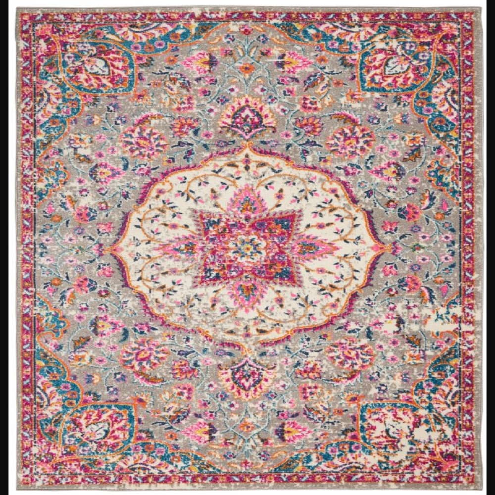 Nourison Transitional Persian Rectangle Area Rug Passion Grey Multicolor PSN22 Made In Turkey