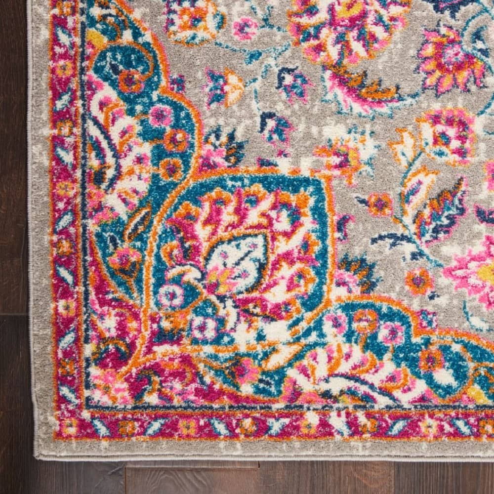 Nourison Transitional Persian Rectangle Area Rug Passion Grey Multicolor PSN22 Made In Turkey