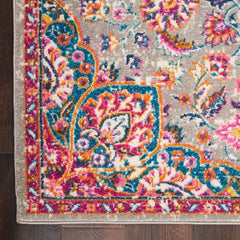 Nourison Transitional Persian Rectangle Area Rug Passion Grey Multicolor PSN22 Made In Turkey