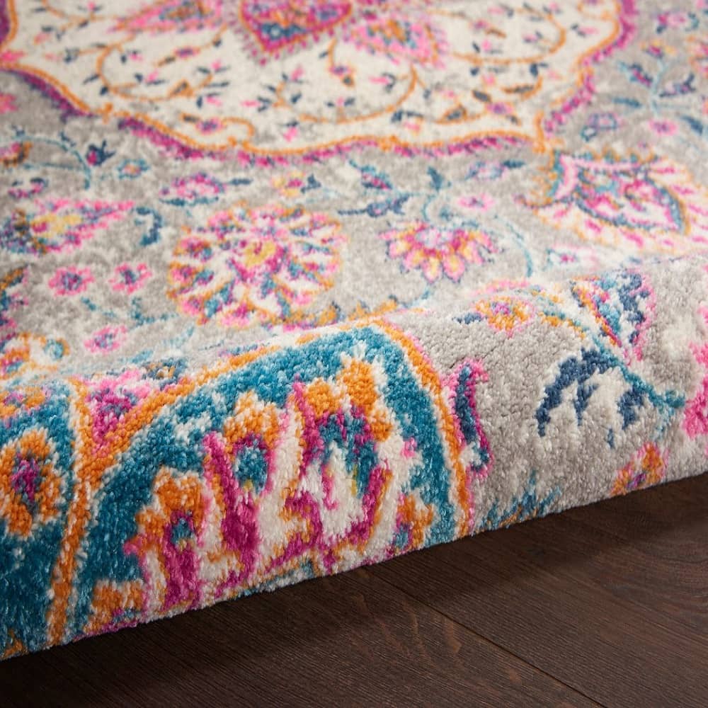 Nourison Transitional Persian Rectangle Area Rug Passion Grey Multicolor PSN22 Made In Turkey