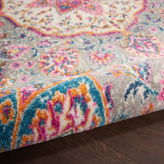 Nourison Transitional Persian Rectangle Area Rug Passion Grey Multicolor PSN22 Made In Turkey