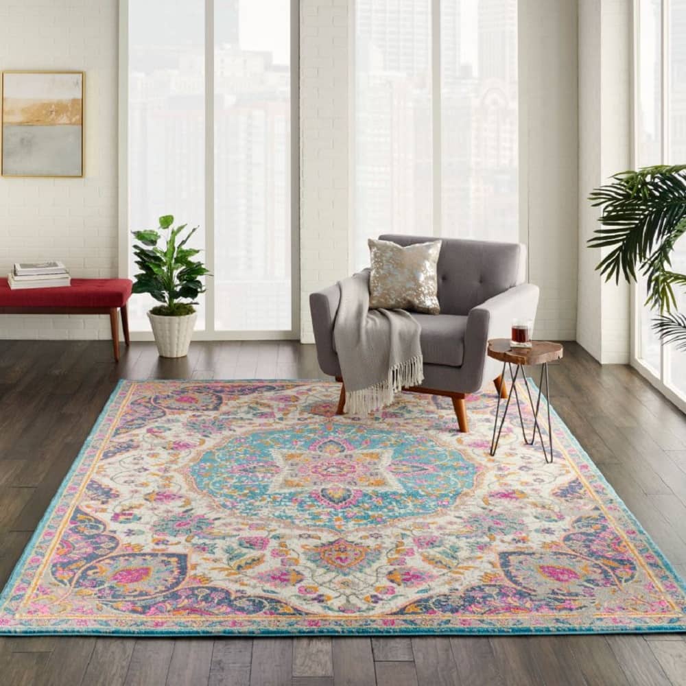 Nourison Transitional Persian Rectangle Area Rug Passion Ivory Multicolor PSN22 Made In Turkey