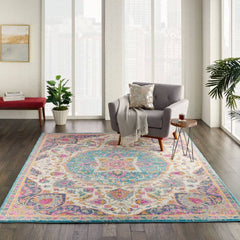 Nourison Transitional Persian Rectangle Area Rug Passion Ivory Multicolor PSN22 Made In Turkey