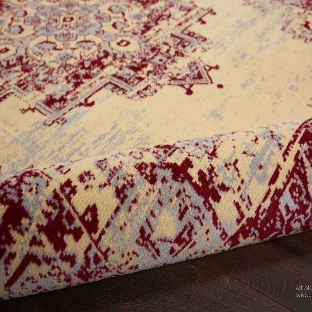 Nourison Vintage Persian Rectangle Area Rug Grafix Cream Red GRF14 Made In Turkey