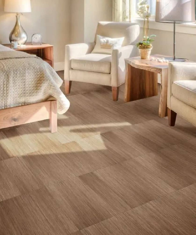 Perfection Classic Wood Pattern Luxury Vinyl Tile Floating Floors  Hickory Room