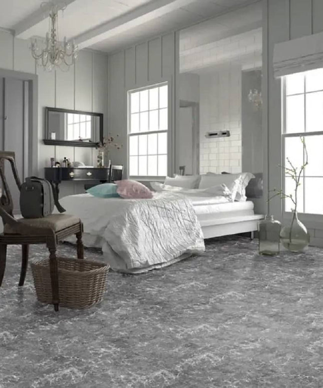 Perfection Gemstone Stone Look Luxury Vinyl Tile Floating Floors Gray Marble Room