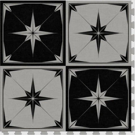 Perfection Geo Geometric Design Luxury Vinyl Tiles  Floating Floors Astral Gray