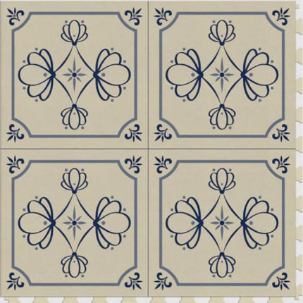 Perfection Geo Geometric Design Luxury Vinyl Tiles  Floating Floors Azulejo Blue
