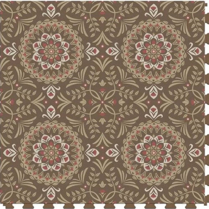 Perfection Margo Geometric Design Luxury Vinyl Tiles  Floating Floors Medallion Rosso