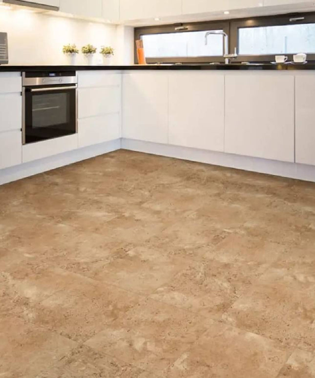 Perfection Travertine Stone Look Luxury Vinyl Tile Floating Floors Sienna Room