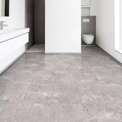 Perfection Travertine Stone Look Luxury Vinyl Tile Floating Floors  Silver Room