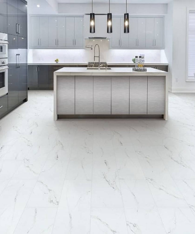 StoneCast LVP Waterproof Monumental Honed Carrara 570106 Room