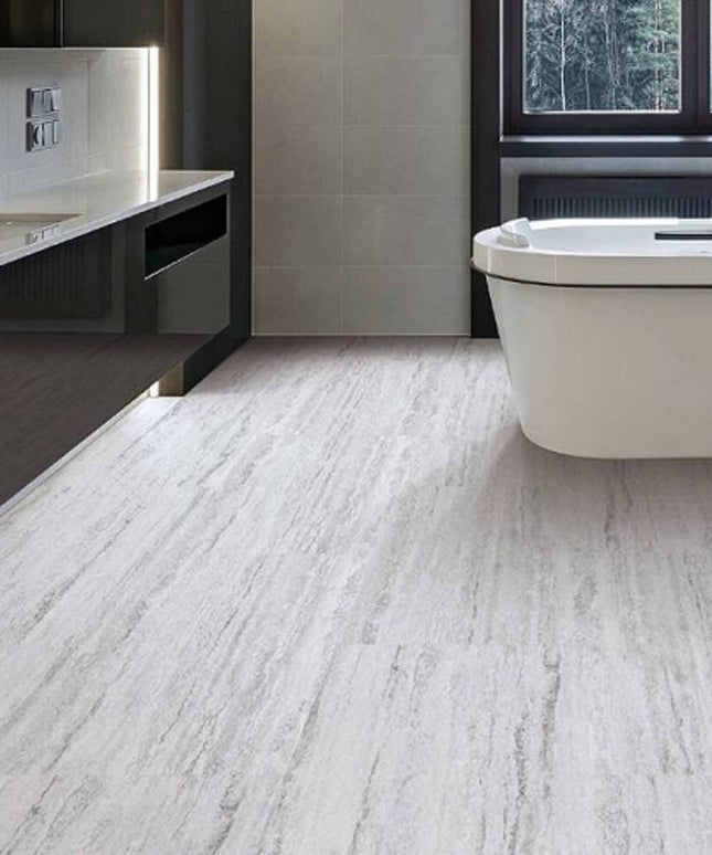 StoneCast LVP Waterproof Monumental Travertino Argento 526002 Room