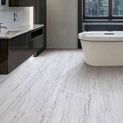 StoneCast LVP Waterproof Monumental Travertino Argento 526002 Room