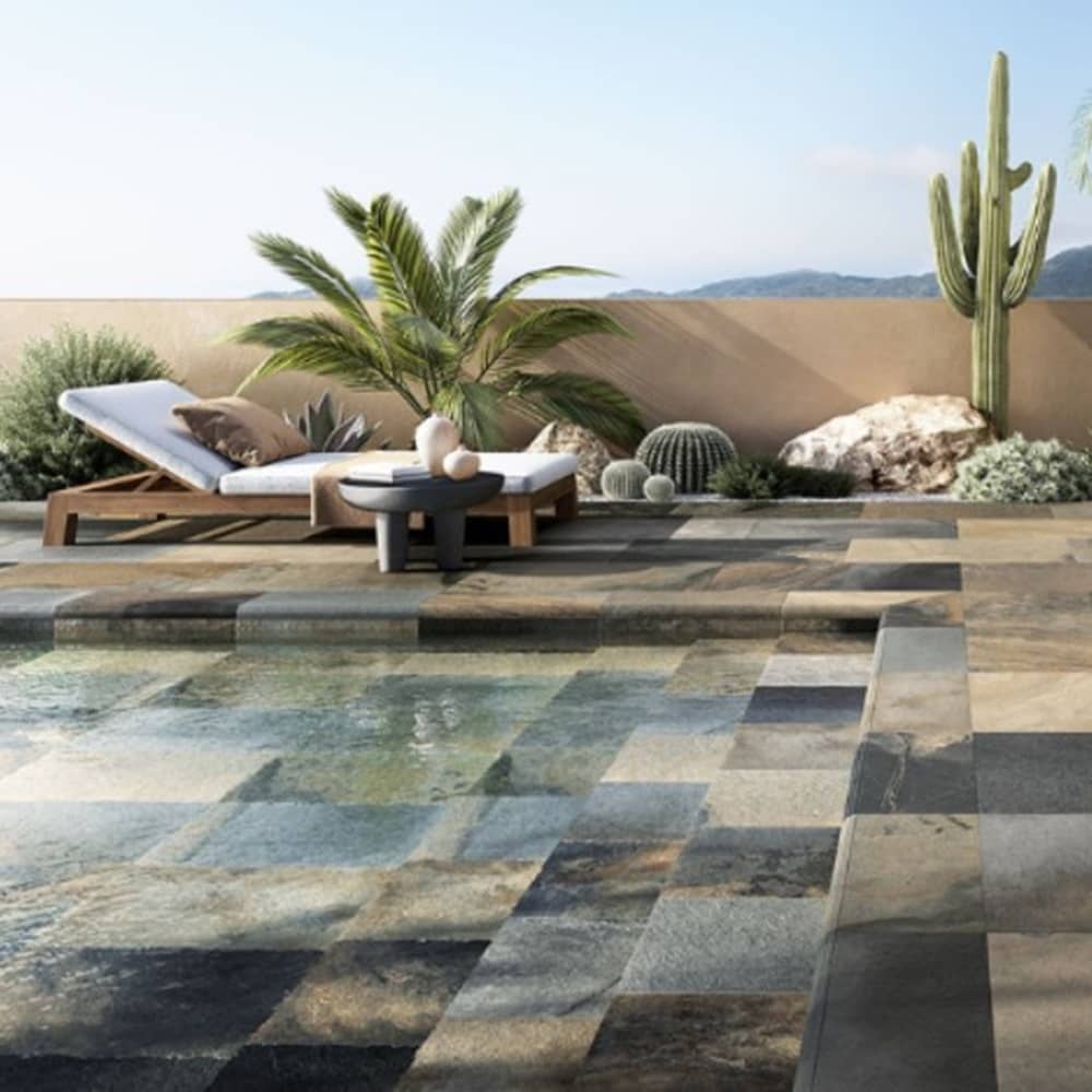 Surface Art Yellowstone Slate Porcelain Tile Floor Polychrome Made in Italy
