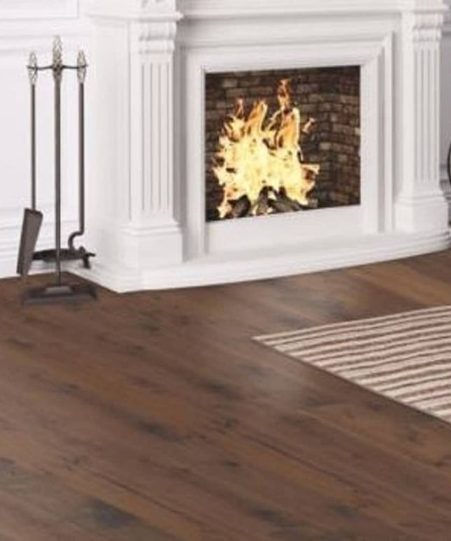 TrueTouch Rustic Charm Engineered Hickory Wire Brushed Floor Tobacco Brown TT303 Room