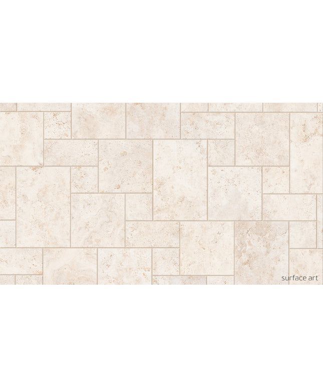 Surface Art Provence Travertine Porcelain Tile Floor Beige 16x24 Made in Italy